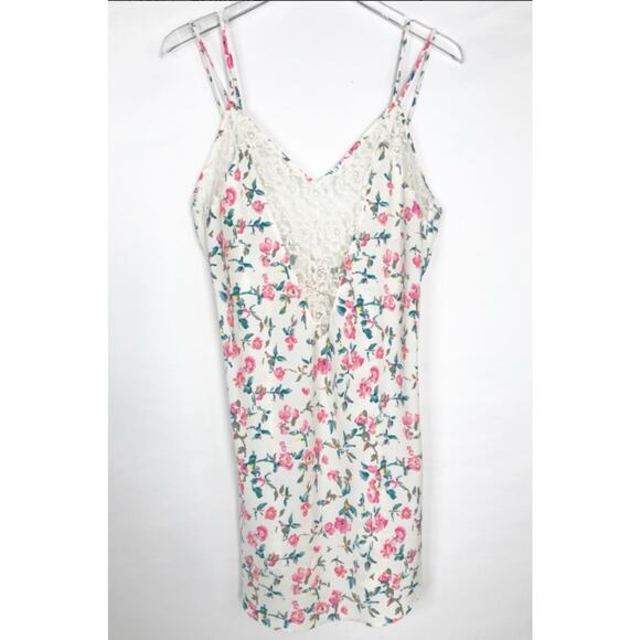 Vintange Victoria's Secret Floral Silk Night Gown Gold Label Slip Dress Size L - Picture 2 of 7